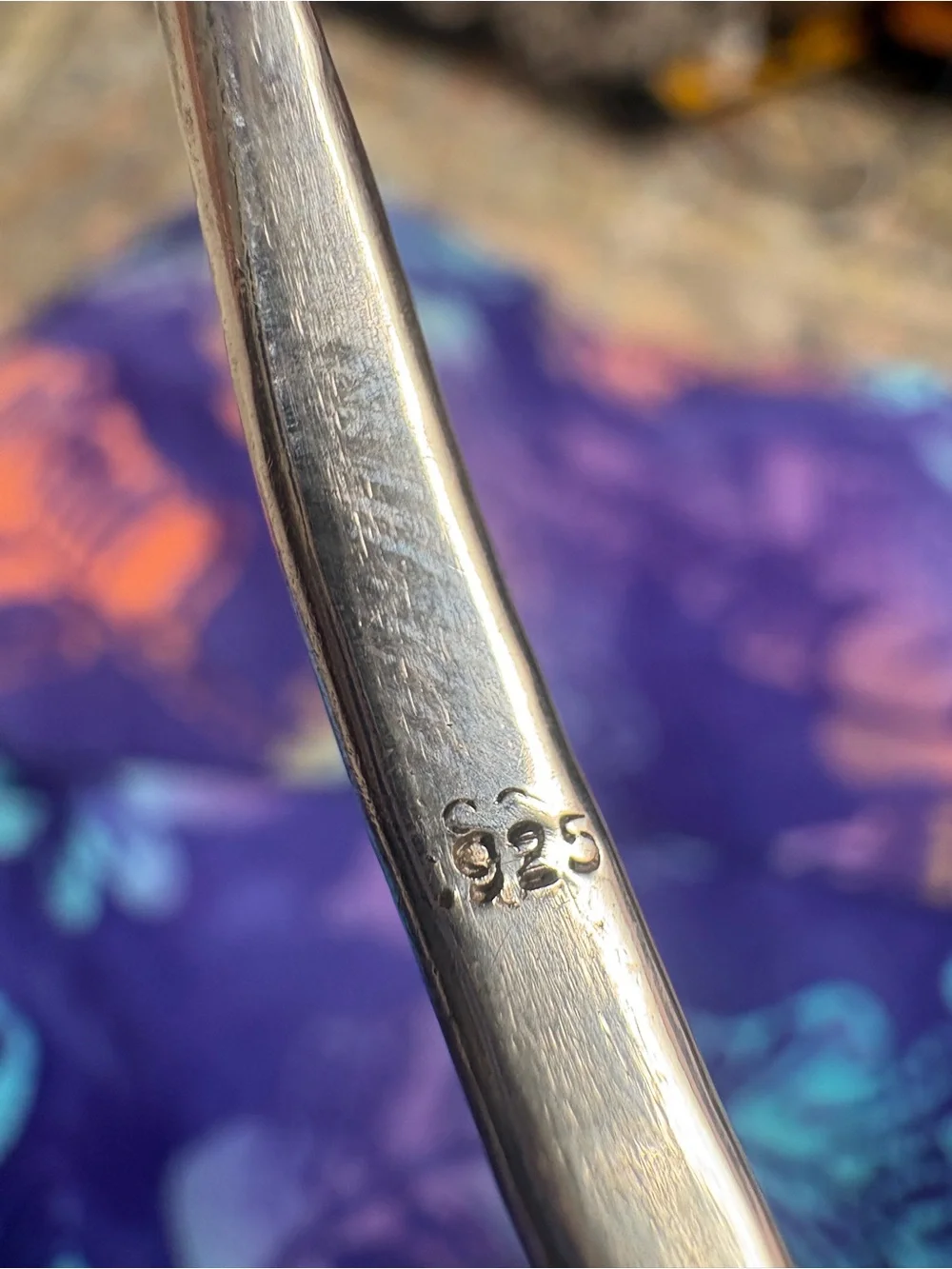 Sterling silver bangle bracelet marked 925 - Picture 6 of 6